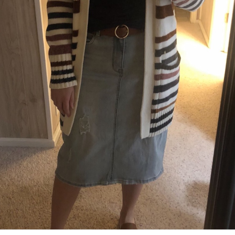The Main Street Exchange light denim skirt